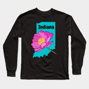 Indiana Peony State Flower Long Sleeve T-Shirt